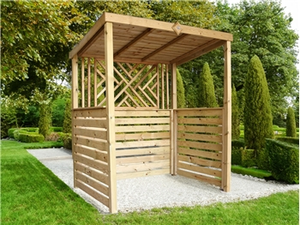 Garden BBQ Shelter With Panelled Back