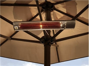 Patio Heater Ecostrad XD-Y 2kw IP55 Outdoor Infrared Heater (Sunglo) Silver