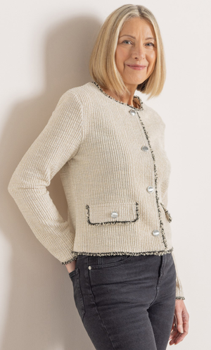 Anna Rose Shimmer Knitted jacket - Ivory