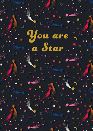 Cath Kidston You Are A Star Illustrated Shootings Stars Positive Affirmation Card