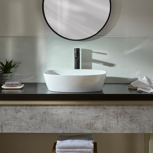 Milano Berkely - White Modern Soft Oval Countertop Basin - 500mm x 390mm (No Tap-Holes)
