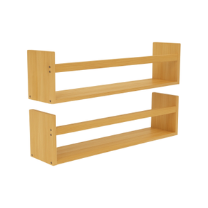 Pack 2 Estantes de Pared en Bambú Canoply 14x57x10cm Thinia Home