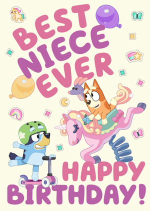 Bluey Best Niece Ever Happy Birthday Card