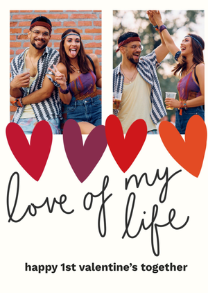 Love Of My Life 1st Valentine's Day Photo Upload Card