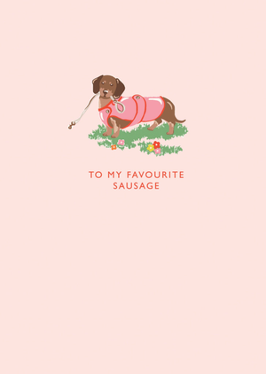 Sausage Dog Illustrated Cath Kidston Valentine's Day Card