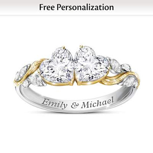 2-Carat Genuine Topaz Growing In Love Personalized Ring