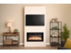 Adam Pre-Built Media Wall 1 with Orlando Inset Wall Electric Fire