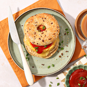 High Protein Sausage Bagel