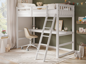 Flair Jules High Sleeper Bed with Desk White