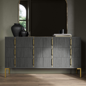 Camber 6 Drawer Chest, Charcoal Grey Wood