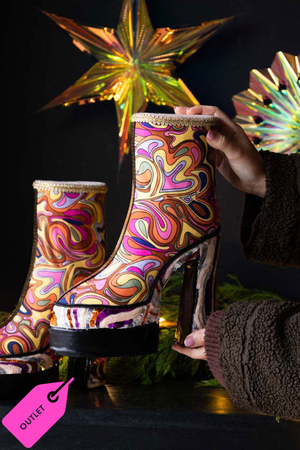 Set Of 2 Handmade Groovy Platform Boots Decoration - SECONDS