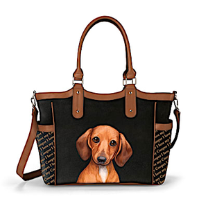 I Love My Dachshund Personalized Tote Bag