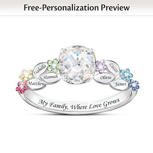 My Family, Blooming With Love Personalized Ring