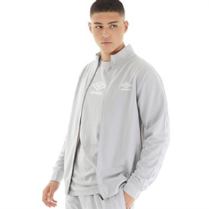 Umbro Mens Active Style Taped Tricot Full Zip Jacket Grey/White
