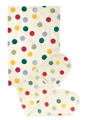 Big Polka Dot Double Oven Glove & Tea Towel Set