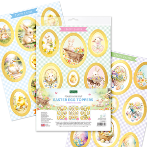 Easter Egg Foiled Paper Craft Toppers, 6 sheets
