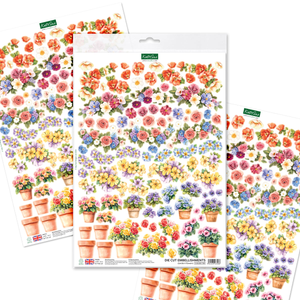Garden Flowers Die Cut Embellishments, 3 sheets
