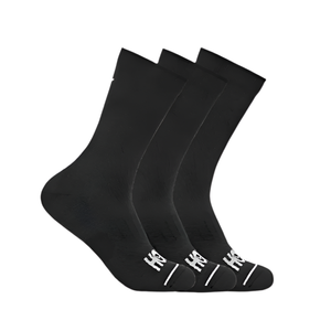 Hoka Unisex Crew Run Sock 3-Pack - Black/Black/Black