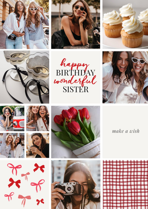 Wonderful Sister Multiple Photo Upload Birthday Card