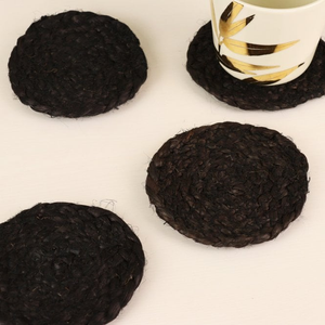 Set of Four Black Jute Coasters