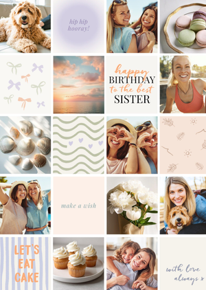 Best Sister Multiple Photo Upload Birthday Card