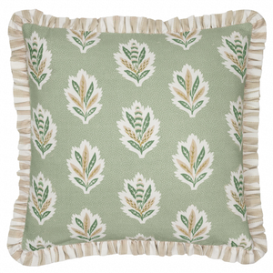 Sessile Leaf Ruffle Cushion Sage