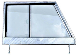 320854G-GALV - Galvanised Fully Glazed Door Top for Land Rover Series 2 & 2A - Left Hand - For Vehicles with Earlier Style Metal Window Catch - Galvanised Frame