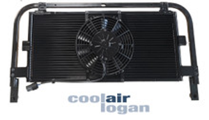LR025985 - High Performance Air Con Condenser for Land Rover Defender TD5 and Puma 2.4 and 2.2 Vehicles - Air Conditioning Condenser and Fan - by Coolair Logan