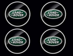 LR069899 - Set of Four Black and Green Wheel Centre - For Land Rover / Range Rover