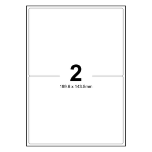 100 Sheets A4 White Self Adhesive Paper Address Mailing Laser Inkjet Sticker Labels 199.6 x 143.5mm - 2 Labels Per Sheet