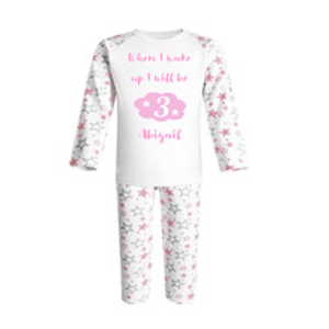 Personalised Pink Star Birthday Pyjamas