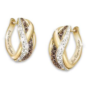 50 Genuine Diamonds Together In Love Earrings