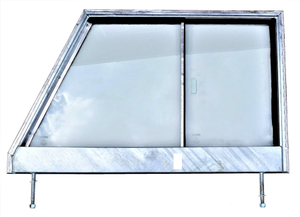 MTC5382G-GALV - Land Rover Series 3 Right Hand Galvanised Door Top - With Glass - Fully Glazed - For Vehicles with Plastic Catch - Galvanised Frame