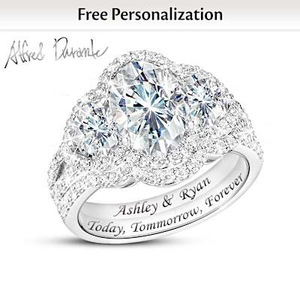 5-Carat Alfred Durante Genuine White Topaz Bridal Ring Set