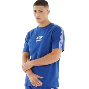 Umbro Mens Active Style Small Logo Taped Tee Blue/White