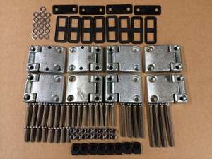 LRC1071 - Front and Rear Side Door Hinge Kit for Defender (up to 1999) with Stainless Steel Nut, Bolts and Plastic Shims
