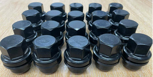LRC2446 - Set of 20 Black Heavy Duty Wheel Nut for Alloys for Land Rover Discovery 2 and Range Rover P38 - No Alloy Cap, No Problems Removing - Full Vehicle Set in Black - IN STOCK
