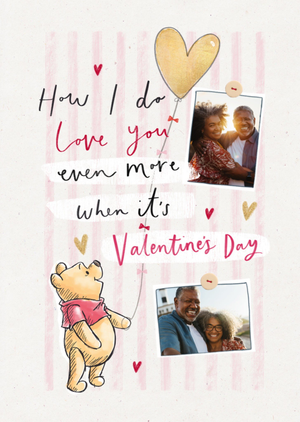 Love You Even More Disney Winnie The Pooh Illustrated Valentines Day Card