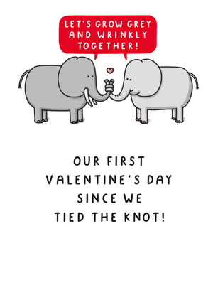 Let's Grow Grey And Wrinkly Together Valentine's Day Card