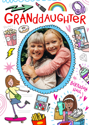 Emma Proctor Illustrated Granddaughter Photo Upload Birthday Card