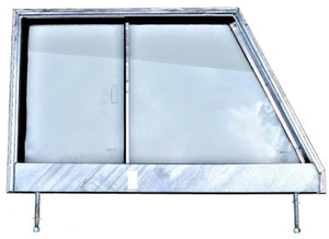 MTC5383G-GALV - Land Rover Series 2A & 3 Left Hand Galvanised Door Top - With Glass - Fully Glazed - For Vehicles with Plastic Catch - Galvanised Frame