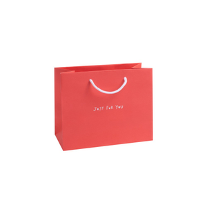 'Just For You' Medium Landscape Radiant Red Paper Gift Bag with Rope Handles
