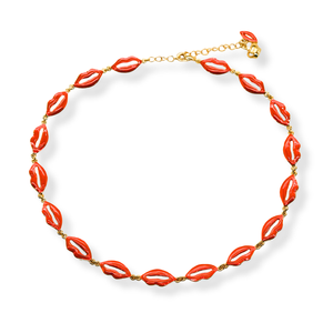 Enamel Multi Lip Necklace