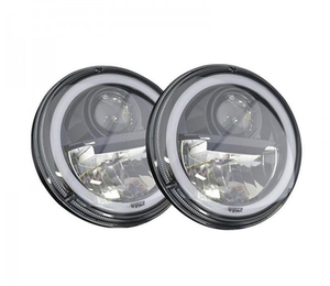 S7097 - Wipac Defender LED Headlamp with Black Halo Ring - RHD Pair - For All Defender, LR Series and Range Rover Classic