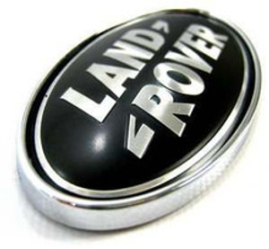 LR0721 - Chrome Plinth with Supercharged Oval Badge - Black / Silver (For Use On REAR Of Vehicles)