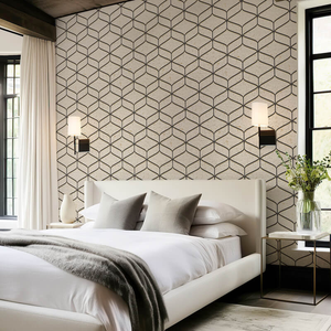 Belgravia Decor Concrete Linear Cream/Black Metallic Wallpaper - 2313