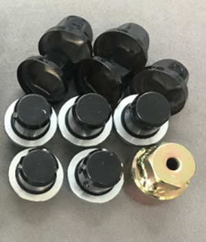 STC8843AA-BLACK - Black Defender Locking Nuts With Key For Alloy Wheels - Set Of 5 - Will Fit Both Defender and Discovery 1 - Come in Black Colour - Aftermarket or OEM