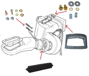 LRC2378 - Seal Kit for Defender Heater Box on to Dash and to Ducting - For Right Hand Drive up to 2006 - Includes Fittings