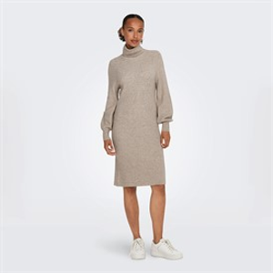 Only Womens Sasha Rollneck Dress Mocha Meringue
