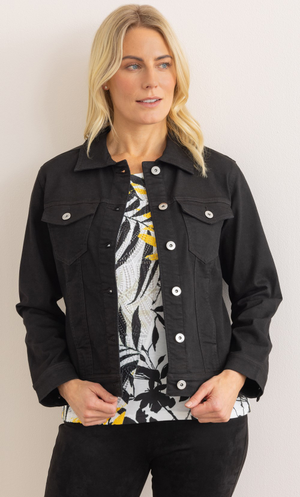 Cotton Blend Jacket - Black